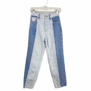 PACSUN 22 HIGH RISE STRAIGHT PANEL TWO TONE JEANS